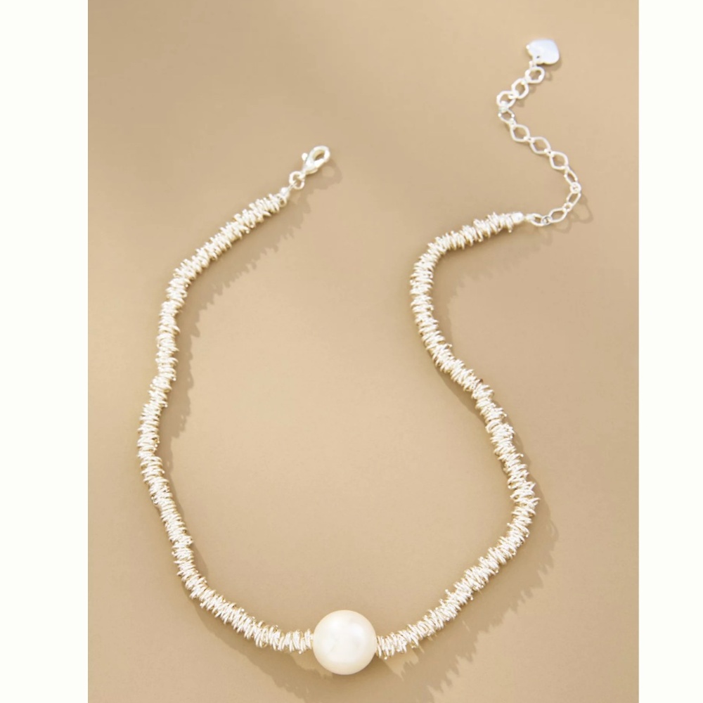 Anthropologie Beaded Pearl Collar Necklace NWT